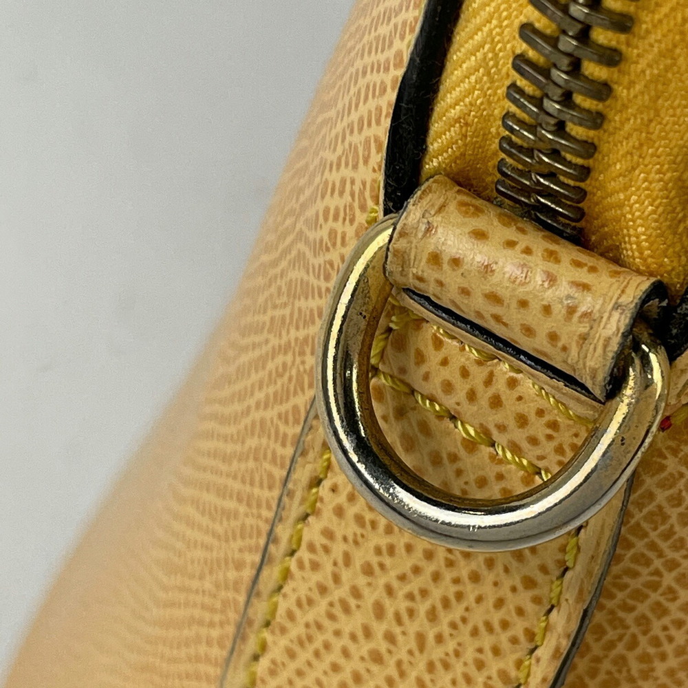 Celine Logo Handbag Shoulder Bag Leather Yellow - Picture 3 of 6